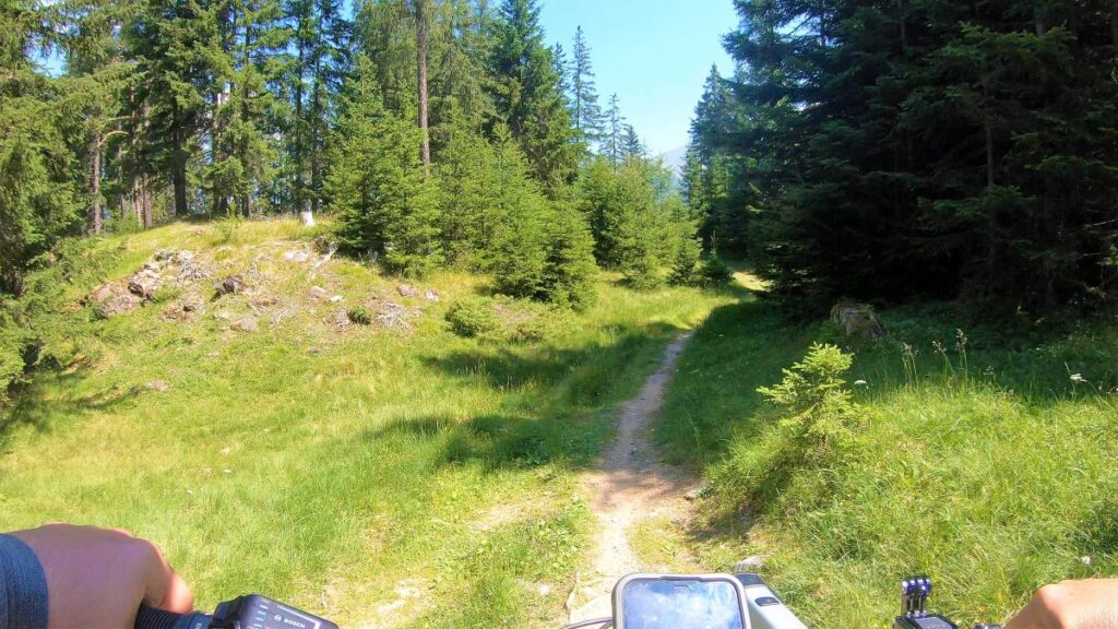 Trail zum Grenzübergang Schweiz / Österreich auf dem Weg zur Norbertshöhe